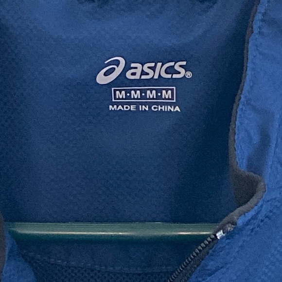 Asics Blue Windbreaker Zip Up Jacket Size Medium - Picture 2 of 9